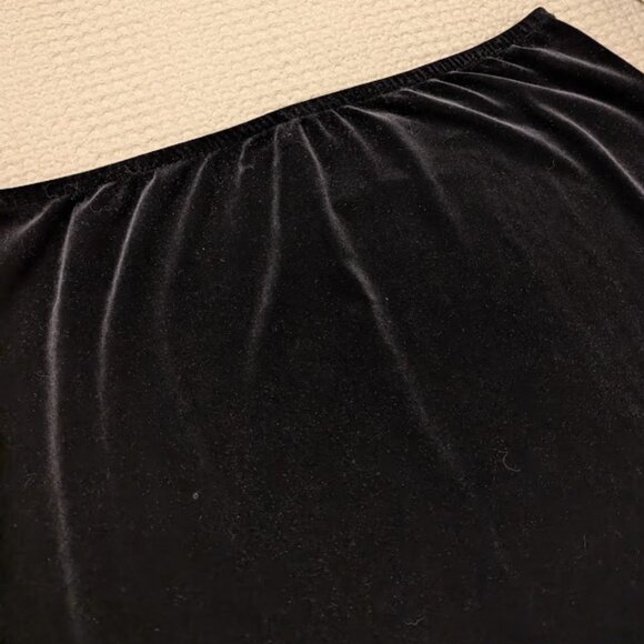 Vintage R&K Evening Black Velvet A-Line Maxi Skirt Stretch Waist Made in USA - Picture 6 of 9